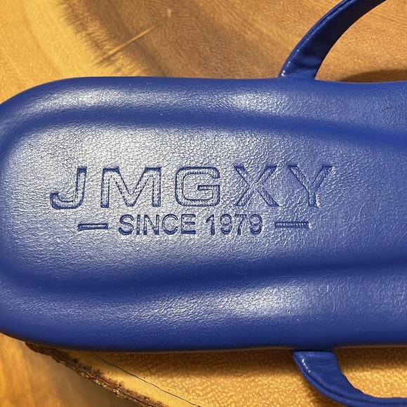 JMGXY Slides Sandal Womens 9.5 Flat Blue Casual Slip On Square Toe Shoe 41 - Picture 7 of 8